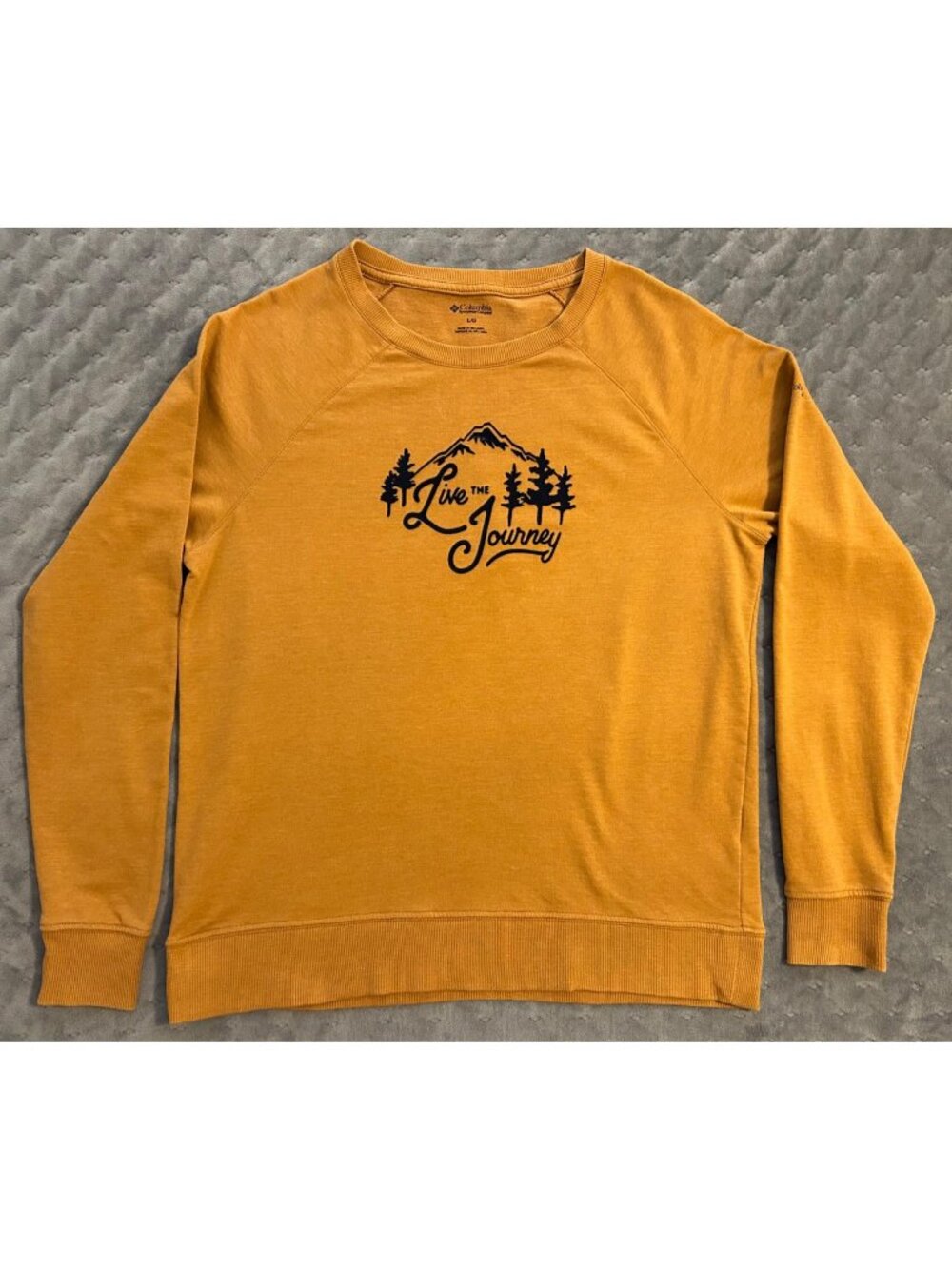 Columbia Women's Live The Journey Copper w/ Navy Lightweight Sweatshirt Size L - Picture 3 of 9